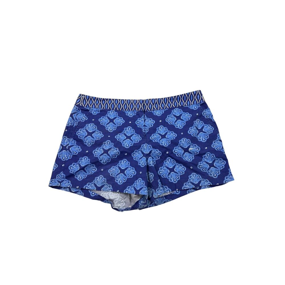 Vineyard Vines womens blue geometric print cotton shorts. Size 10. preppy resort